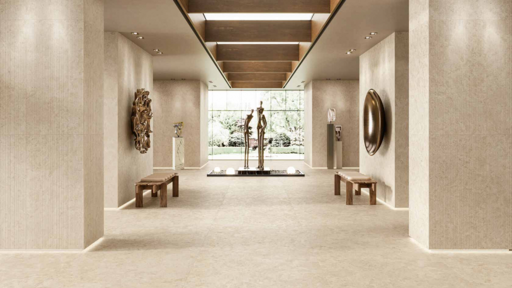 Ceramiche Caesar Italian engineered porcelain stoneware installation in LEED-certified UAE commercial landmark building sustainable architecture Ceramiche Caesar Italian engineered porcelain stoneware installation in LEED-certified UAE commercial landmark building sustainable architecture