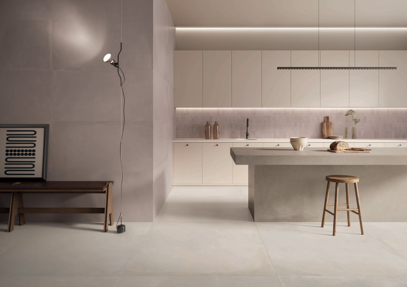 CAESAR lancio Prima Chalk 120x120 Concrete 120x278 Powder 60x120 CUCINA SITO5